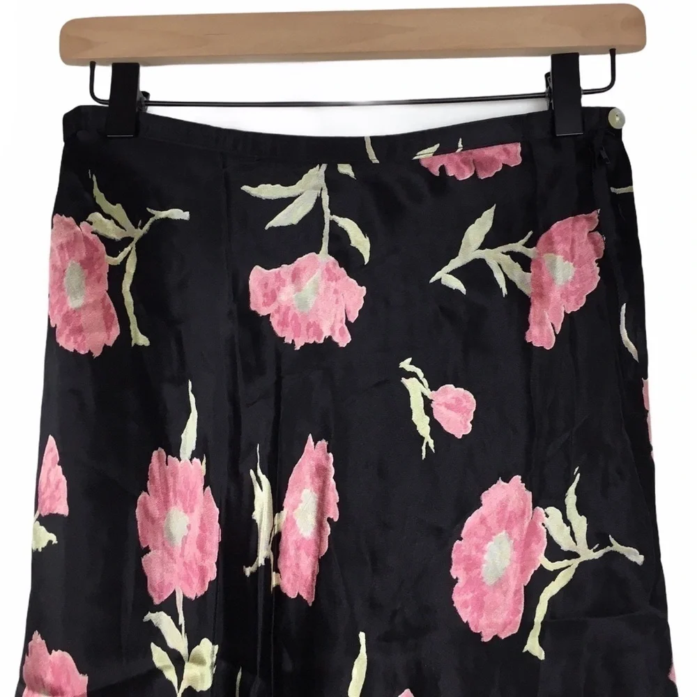 EXPRESS Skirt Vintage 90s Y2K Floral Silky Satin Shiny Fairy Core Size Medium